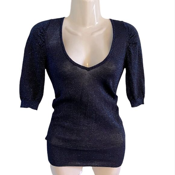 Lola short sleeve sparkly knit top XS - Picture 1 of 8